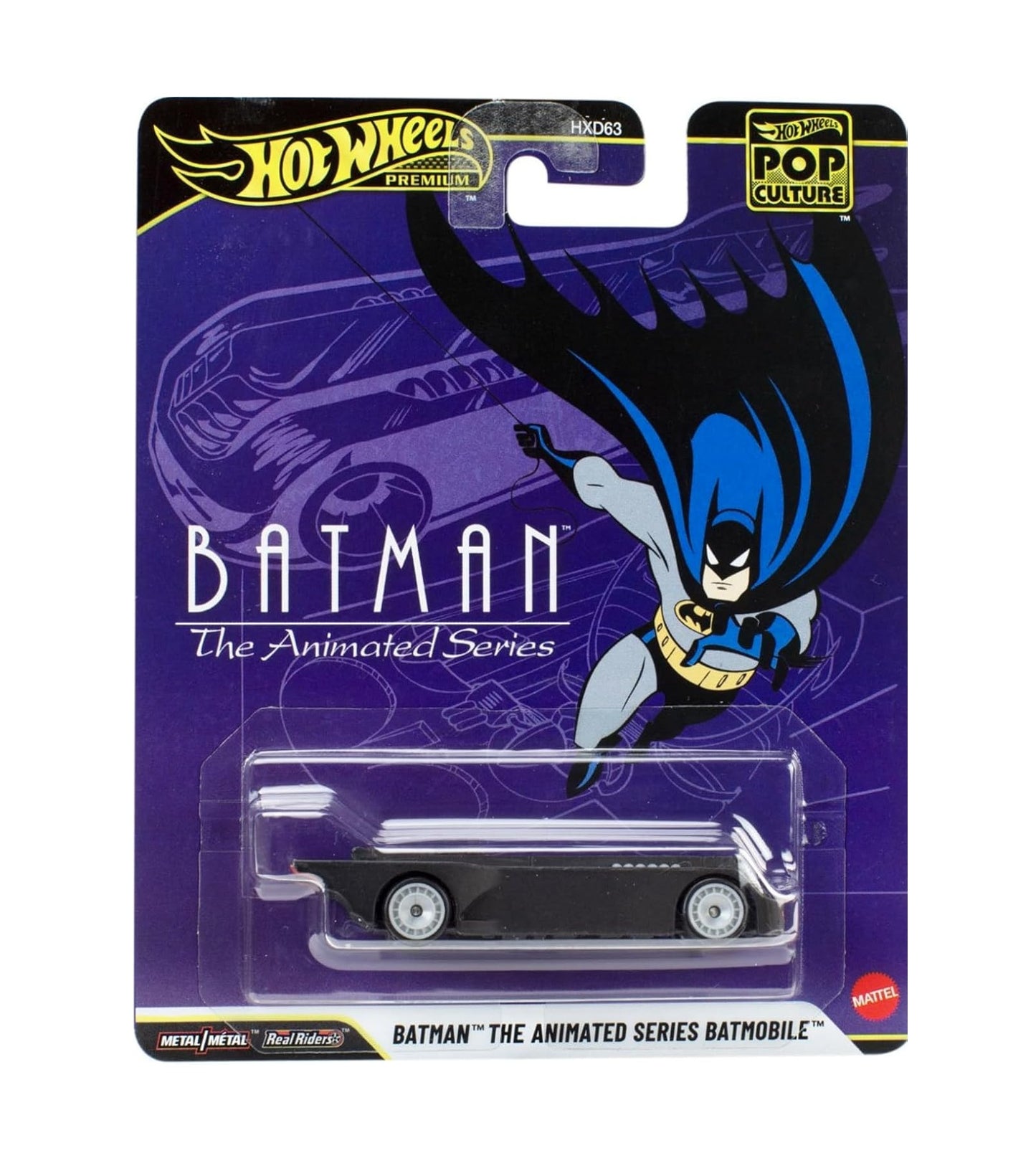 Batman "The Animated Series Batmobile" - Hot Wheels Premium - Scala 1/64