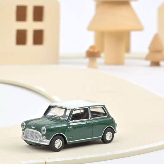 Mini Cooper S 1964 Almond Green and White Roof - Norev - Scala 1/64 Circa