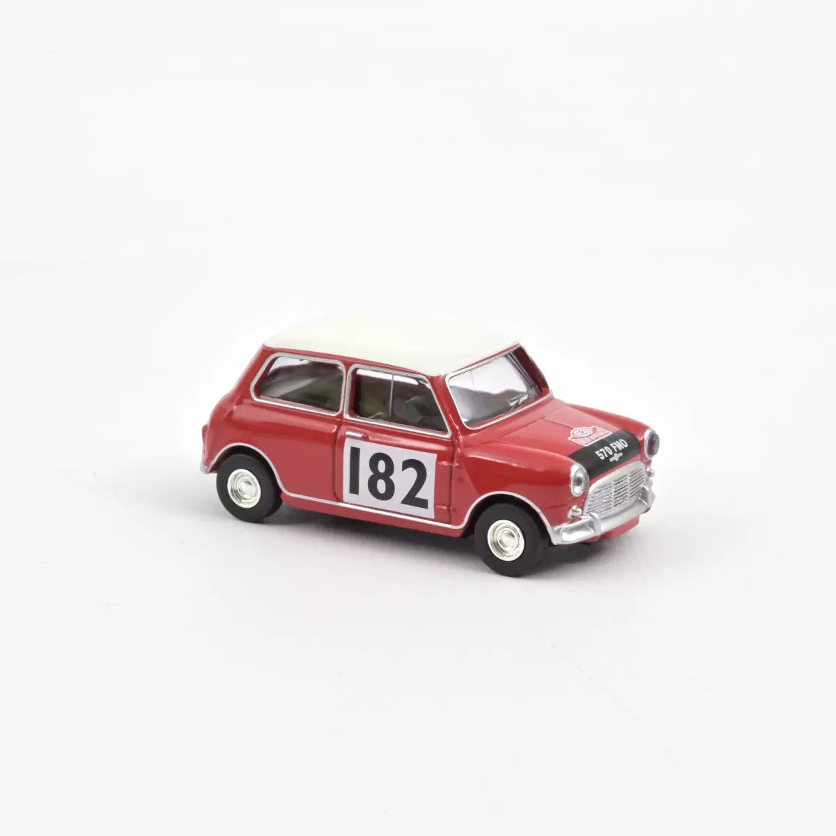 Mini Cooper S 1964 Tartan Red with Racing Number 182 - Norev - Scala 1/64 Circa