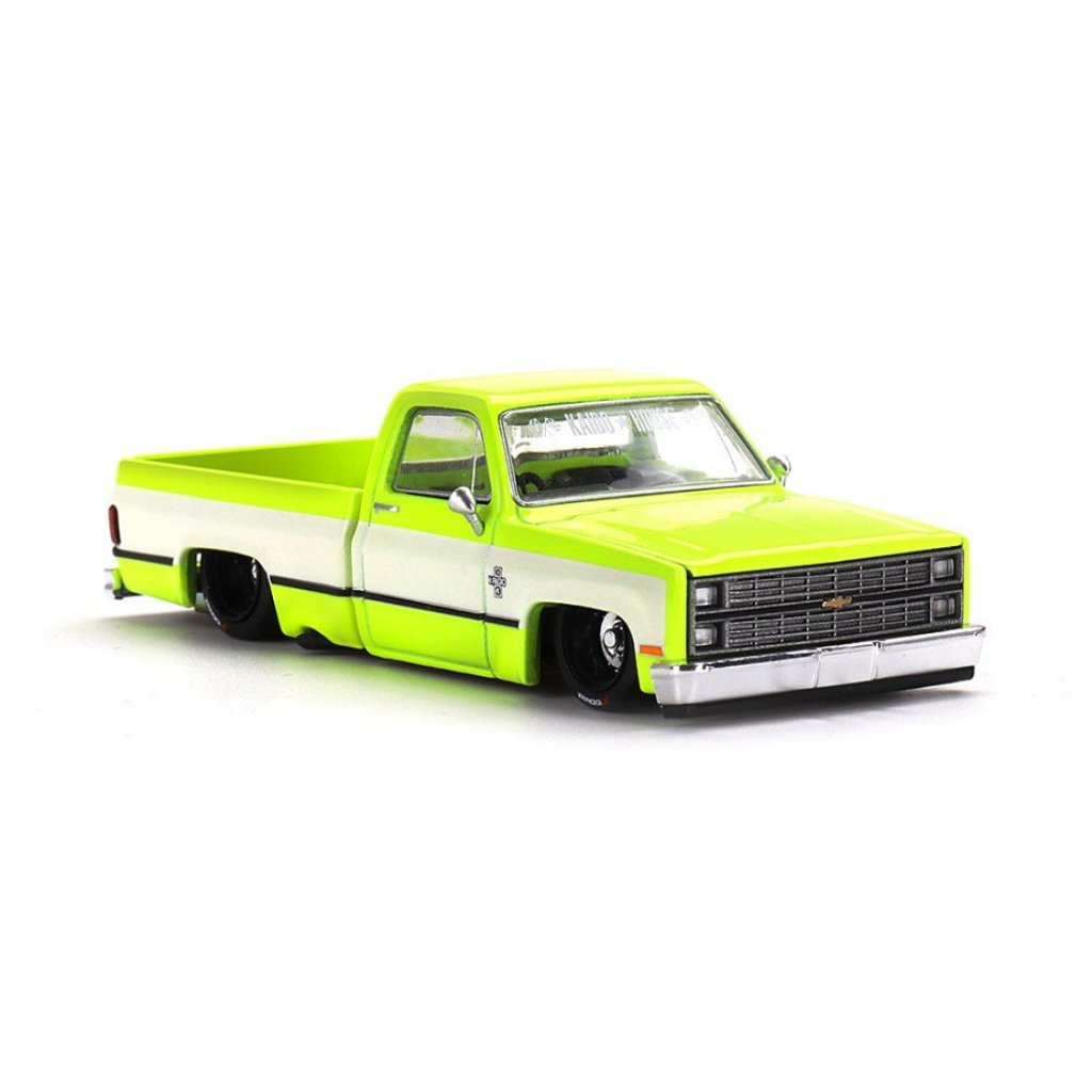 Chevrolet Silverado KAIDO Flo Yellow V1 - KAIDO HOUSE Mini GT - Scala 1/64 KHMG112