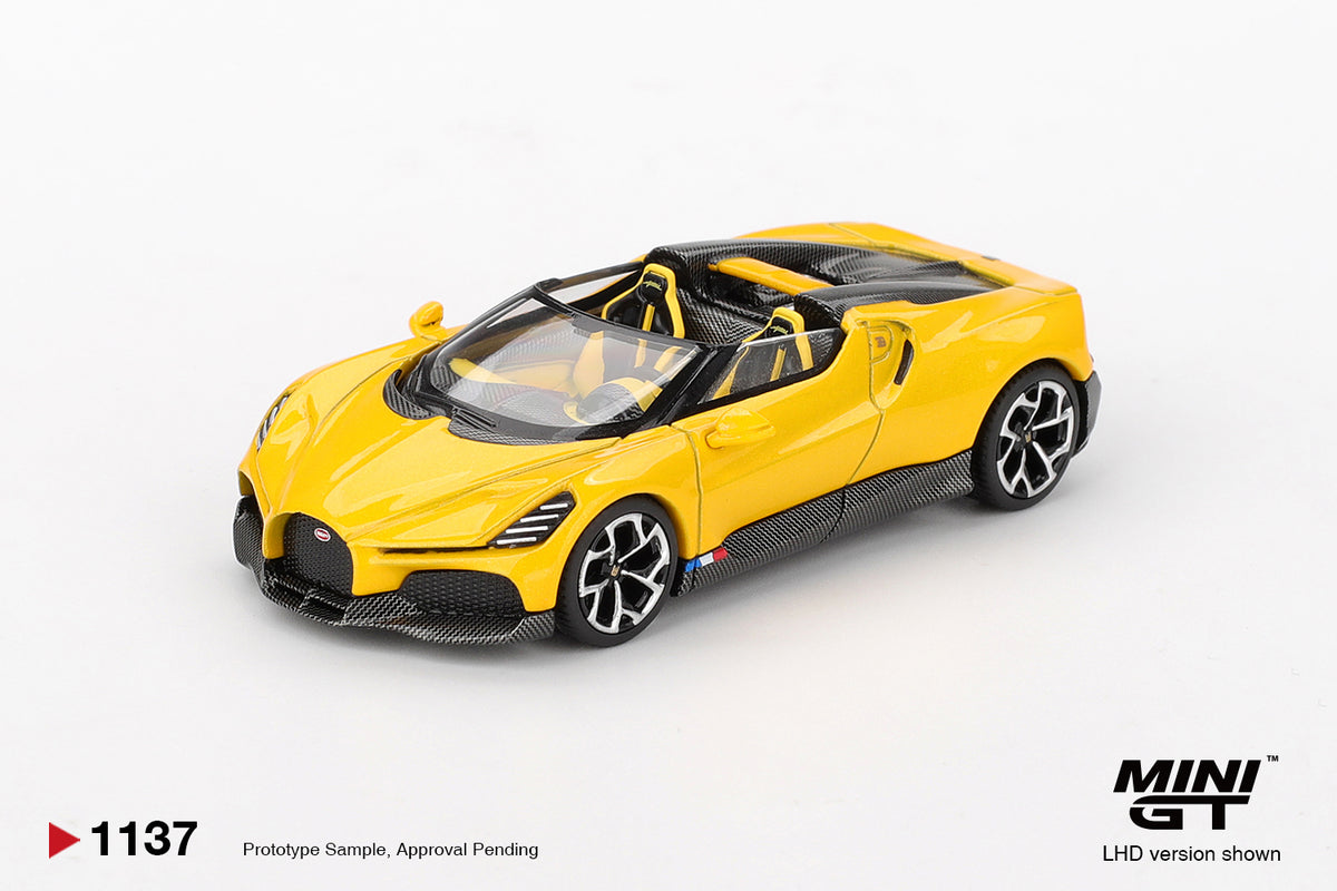 Bugatti W16 Mistral Yellow 2023 - Mini GT - Scala 1-64 MGT01137-L