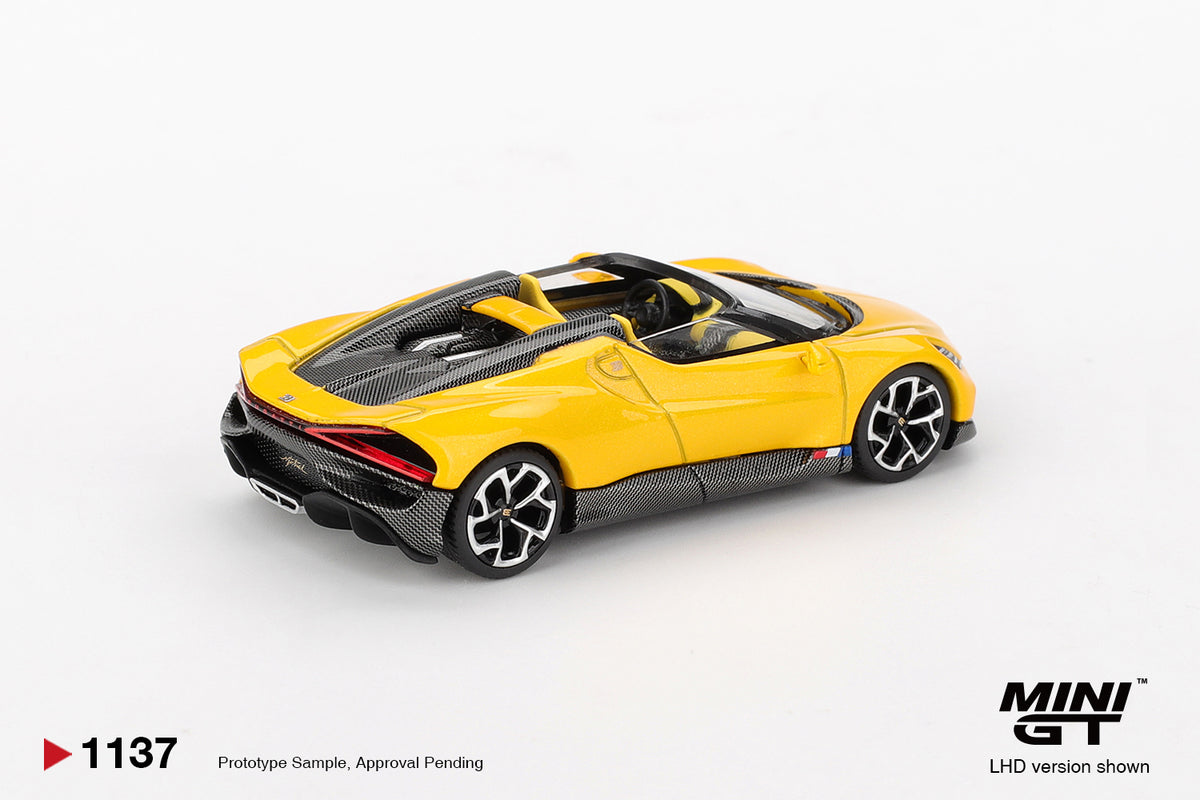 Bugatti W16 Mistral Yellow 2023 - Mini GT - Scala 1-64 MGT01137-L