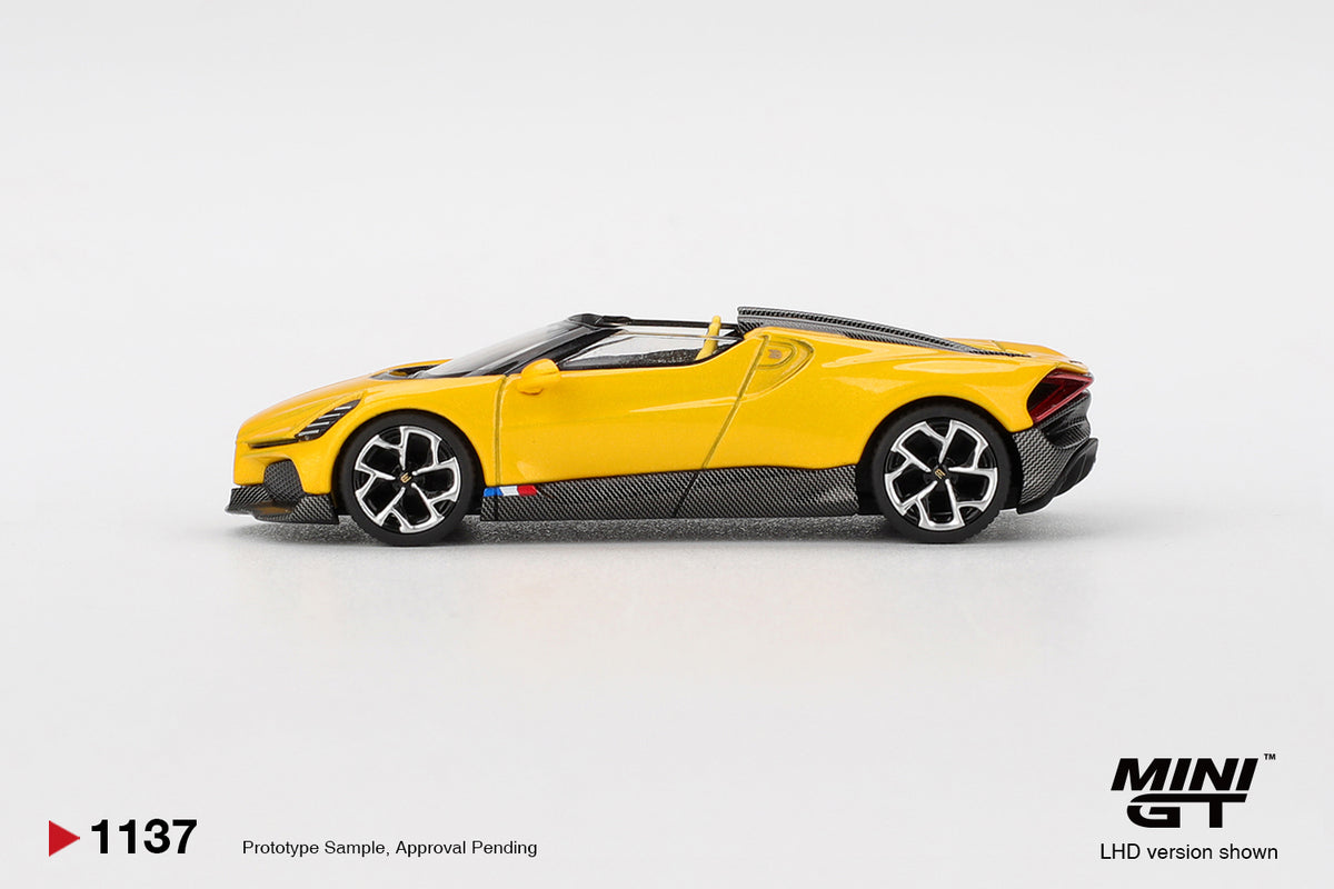 Bugatti W16 Mistral Yellow 2023 - Mini GT - Scala 1-64 MGT01137-L