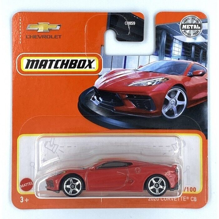 Chevrolet Corvette C8 2020 Rojo #40 - Caja de cerillas - Escala 1/64 Aprox