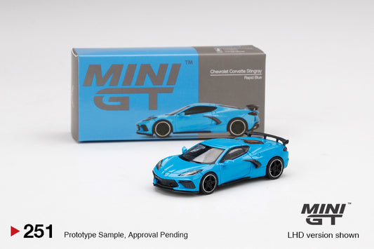 Chevrolet Corvette Stingray Rapid Blue - Mini GT - Scala 1/64 MGT00251