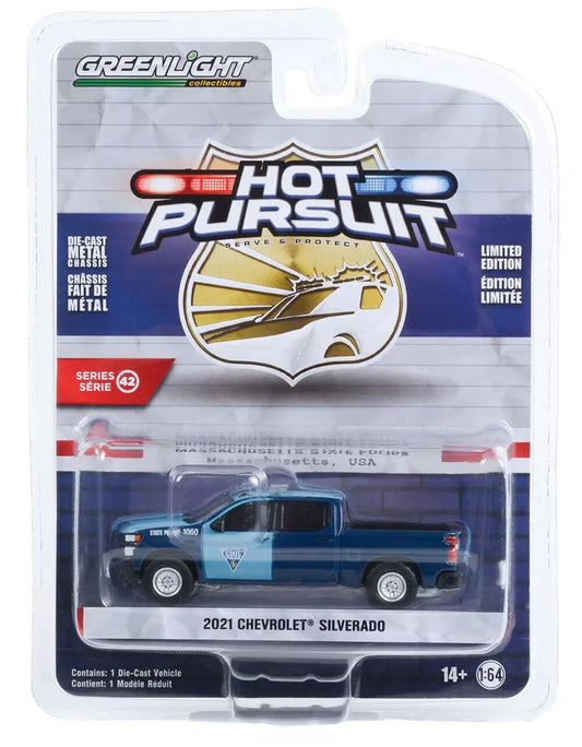 2021 Chevrolet Silverado "Massachusetts State Police" - Greenlight Series Hot Pursuit - Scala 1/64