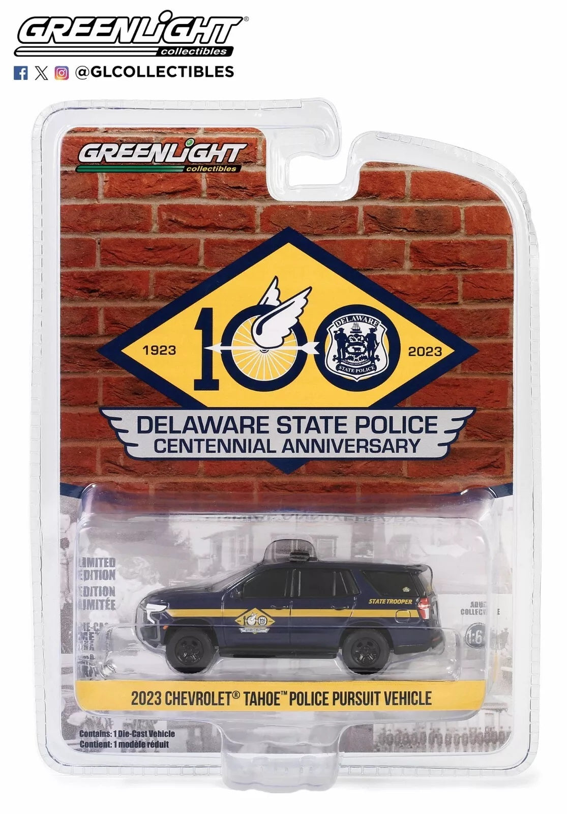 Chevrolet Tahoe 2023 Police Pursuit Vehicle Delaware - Greenlight - Scala 1/64