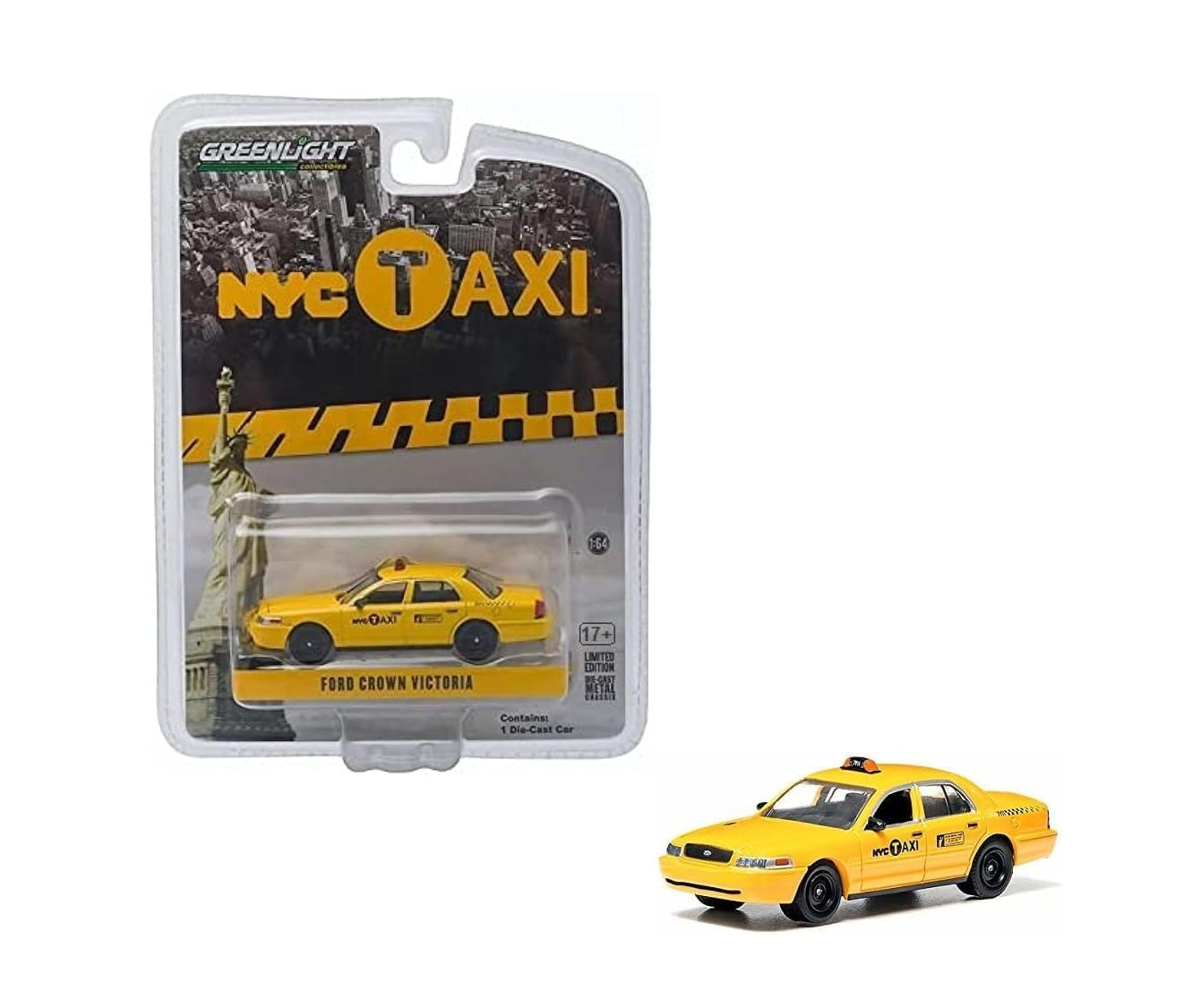 Ford Crown Victoria Yellow NYC Taxi (New York City) - Greenlight - Scala 1/64