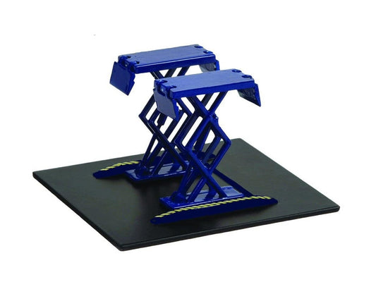 Double Scissor Lifts blue - Greenlight - Scala 1/64