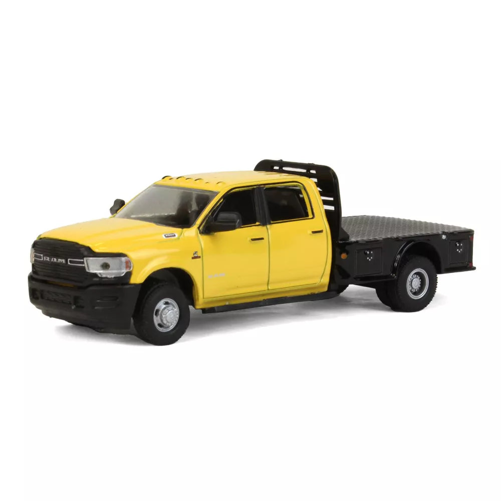 2020 Ram 3500 Tradesman Dually Flatbed Construction Yellow - Dually Drivers Series - Greenlight - Scala 1/64