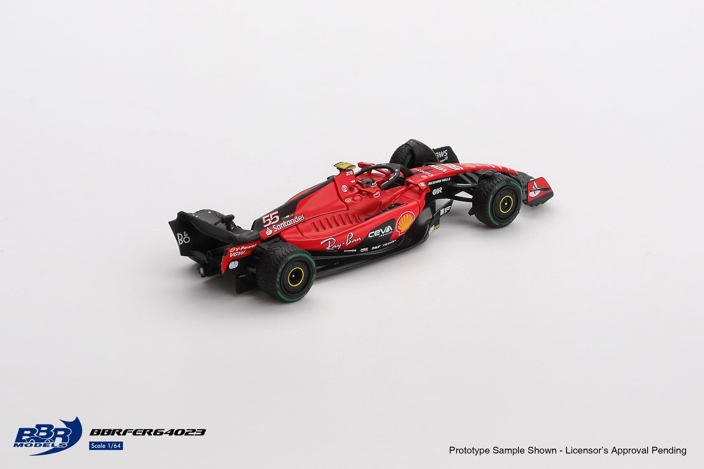 Ferrari SF23 #55 Carlos Sainz Monaco GP 2023 - BBR Models - Scala 1/64 BBRFER64023