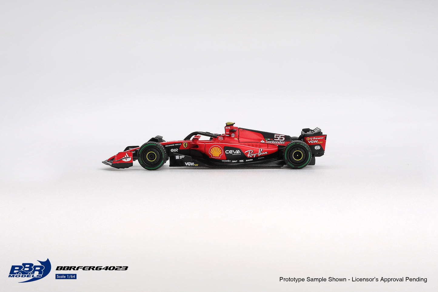 Ferrari SF23 #55 Carlos Sainz Monaco GP 2023 - BBR Models - Scala 1/64 BBRFER64023