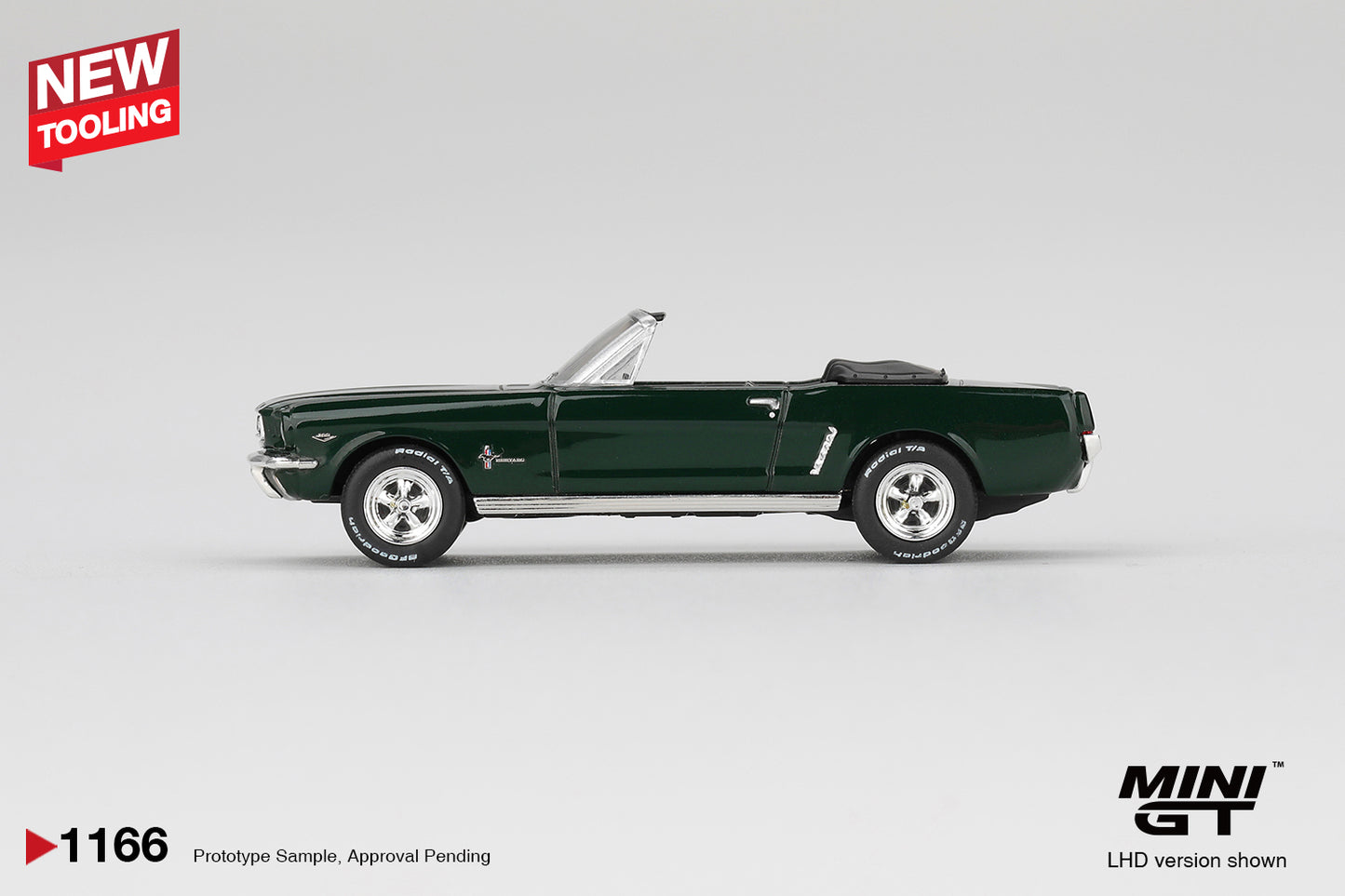 Ford Mustang Convertible 1964 Highland Green 1964 - Mini GT - Scala 1-64 MGT01166-L