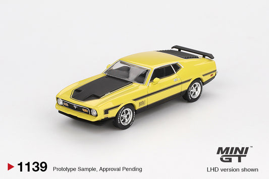 Ford Mustang Mach 1 1971 Grabber Yellow 1971 - Mini GT - Scala 1-64 MGT01139-L