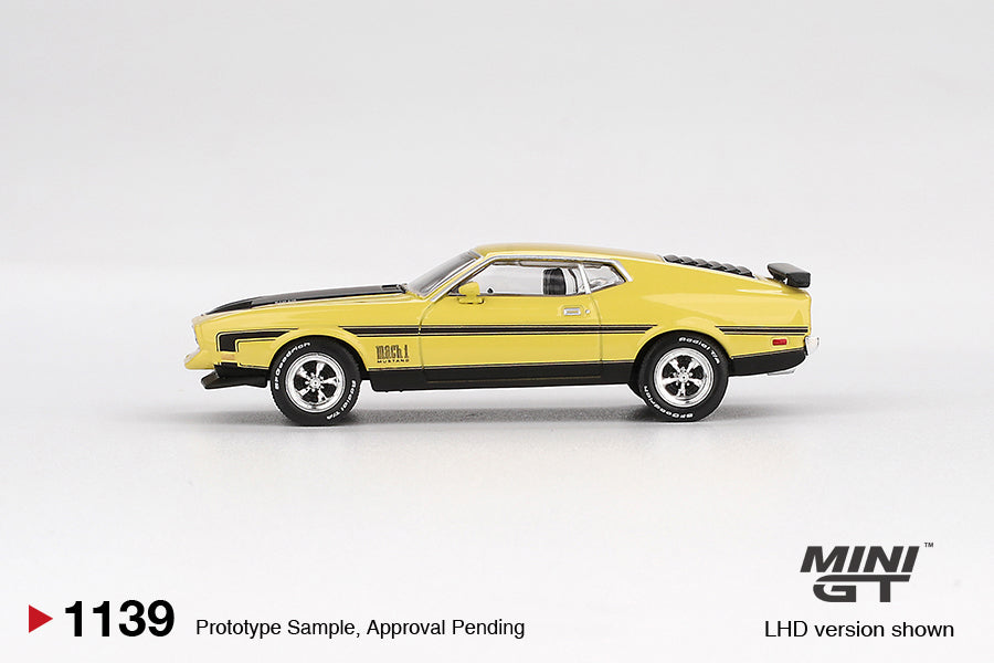 Ford Mustang Mach 1 1971 Grabber Yellow 1971 - Mini GT - Scala 1-64 MGT01139-L