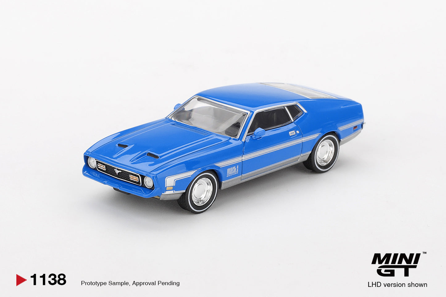 Mini GT - Ford Mustang Mach 1 Grabber Blue 1971 - Scala 1-64 MGT01138-L