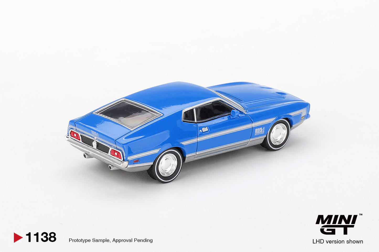 Mini GT - Ford Mustang Mach 1 Grabber Blue 1971 - Scala 1-64 MGT01138-L