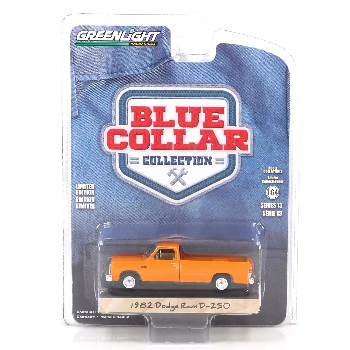 1982 Dodge RAM D-250 Orange - Series Blue Collar Greenlight - Scala 1/64