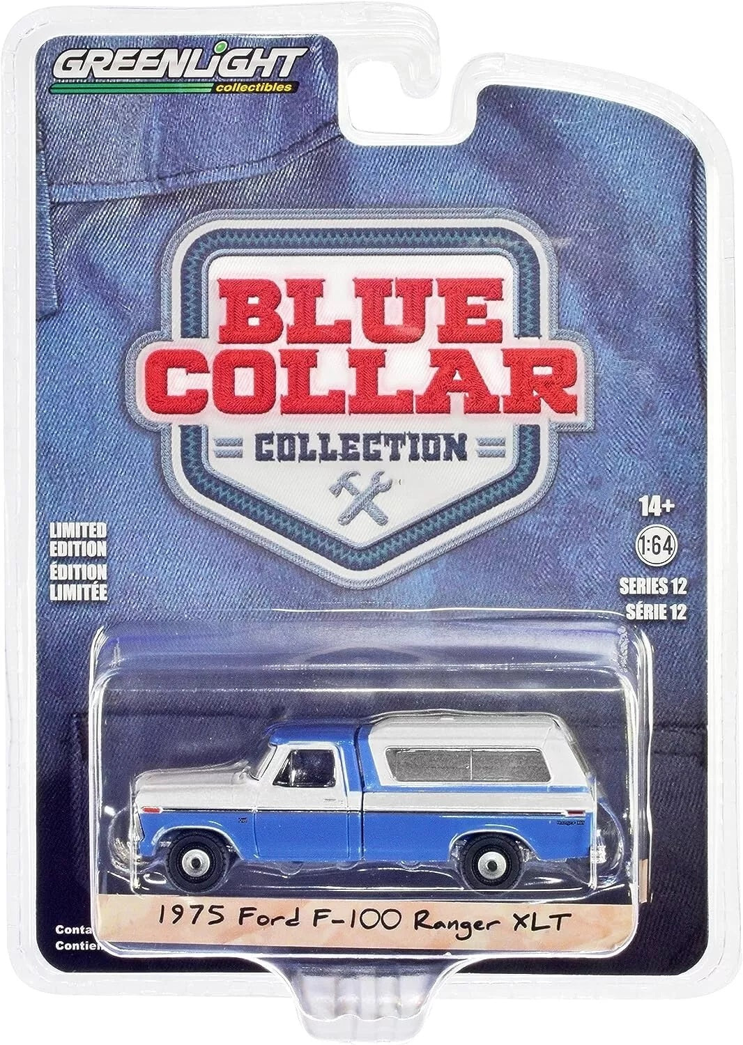 Ford F-100 Ranger XLT 1975 Collar Azul - Greenlight - Escala 1/64