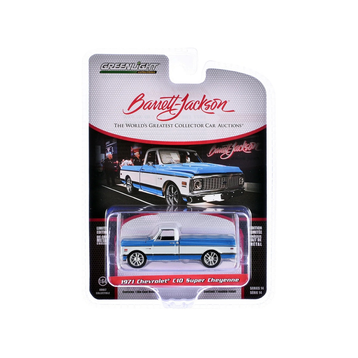 1971 Chevrolet C10 Super Cheyenne Custom Pickup  (Lot #673.1) - Series Barrett Jackson - Greenlight - Scala 1/64