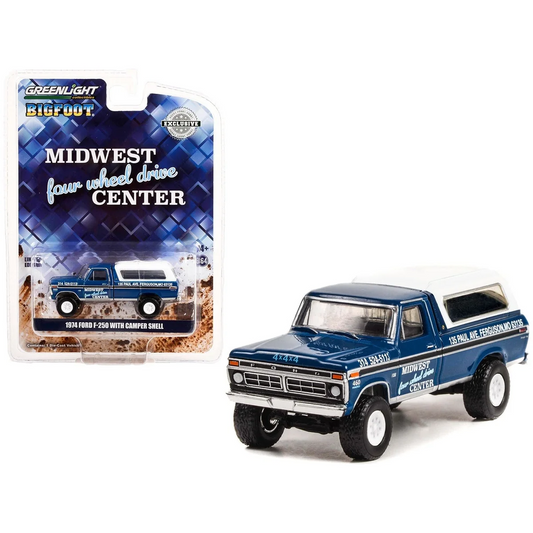 1974 Ford F-250 with Camper Shell - Hobby Exclusive - Greenlight - Scala 1/64