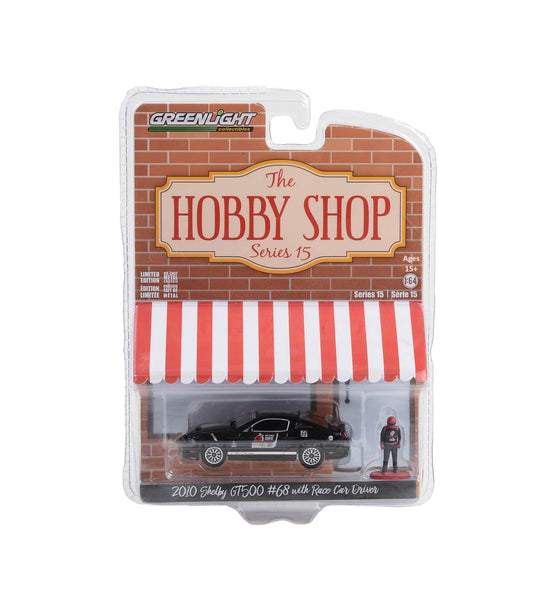 2010 Shelby Mustang GT500 #68 with Race Car Driver Series Hobby Shop - Greenlight - Scala 1/64