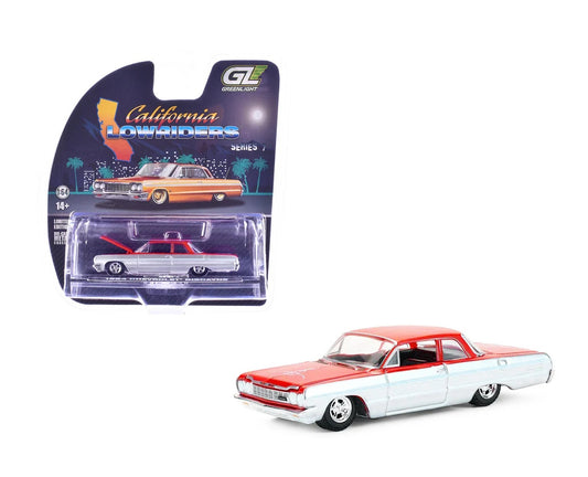 1964 Chevrolet Biscayne - Red/Silver - California Lowriders Series - Greenlight - Scala 1/64