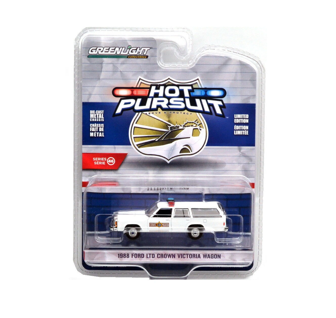 1988 Ford LTD Crown Victoria wagon Illinois State Police - Greenlight Series Hot Pursuit - Scale 1/64