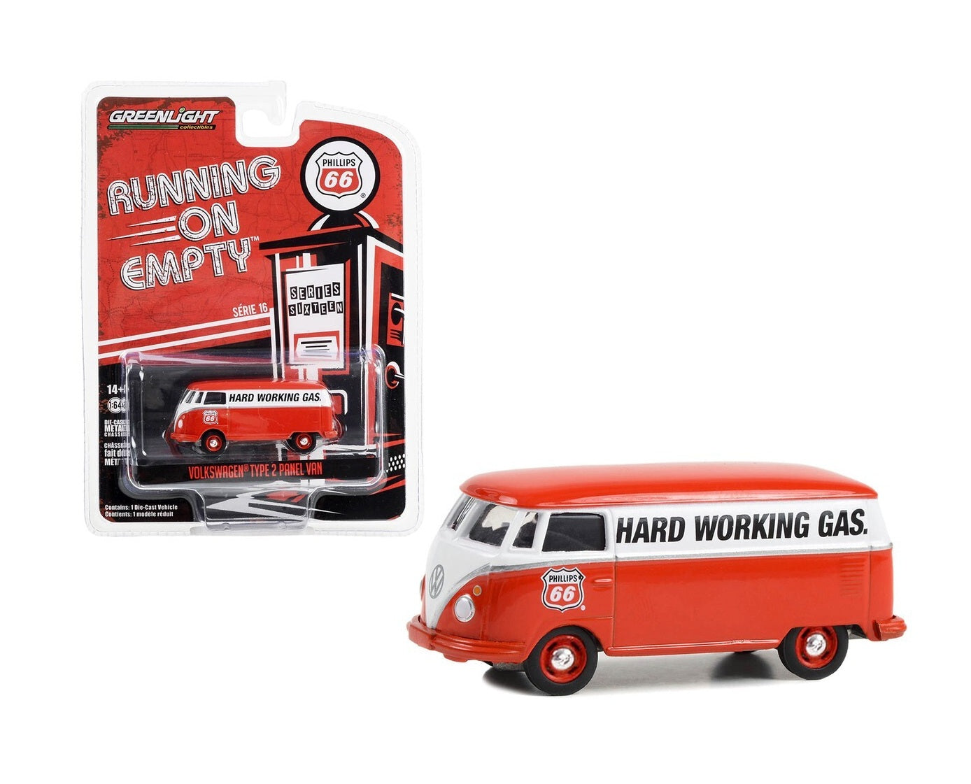 Volkswagen Type 2 Panel Van Phillips 66 Series Running On Empty - Greenlight -Scala 1/64