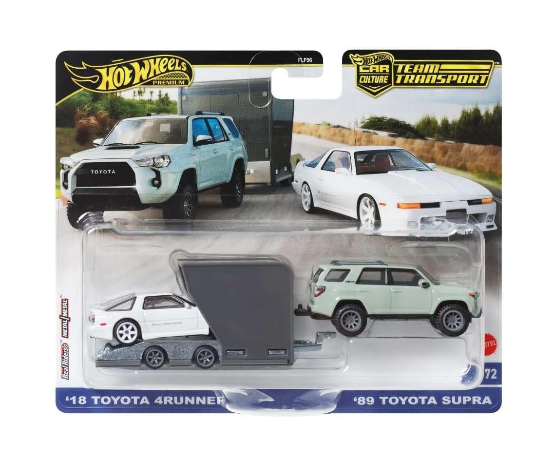 Toyota ‘18 4Runner and Toyota ‘89 Supra - Series Car Culture Team Transport - Hot Wheels Premium - Scala 1/64