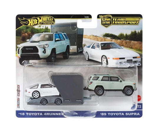 Toyota ‘18 4Runner and Toyota ‘89 Supra - Series Car Culture Team Transport - Hot Wheels Premium - Scala 1/64