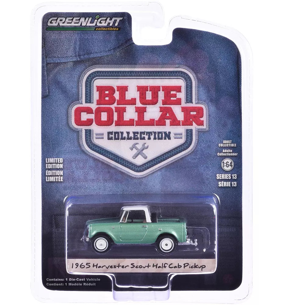 International Harvester Scout Half Cab 1965 - Greenlight - Escala 1/64 - Serie Blue Collar