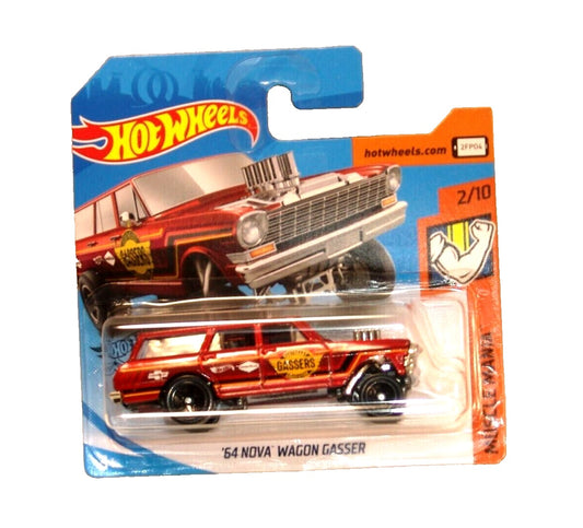 '64 Nova Wagon Gasser Red - HW Muscle Mania 2/10 - Hot Wheels - Scala 1/64 Circa