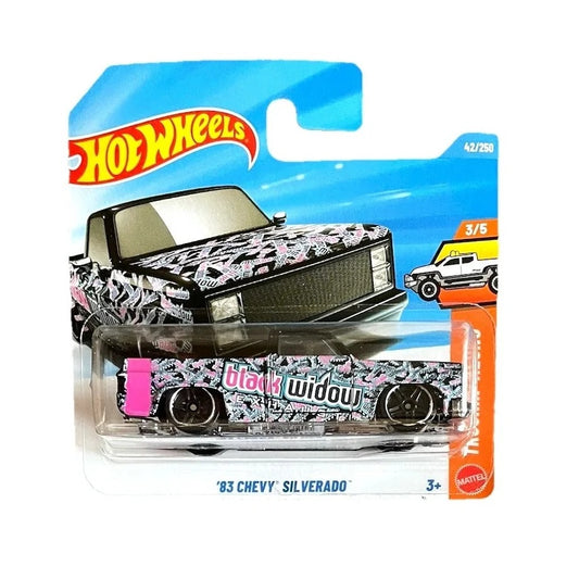 '83 Chevy Siverado Black Widow - HW Trucking' Along 3/5 - Hot Wheels - Scala 1/64 Circa