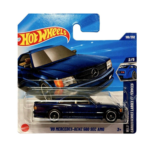 '89 Mercedes-Benz 560 SEC AMG Blue - HW Wild Widebody 2/5 - Hot Wheels - Scala 1/64 Circa