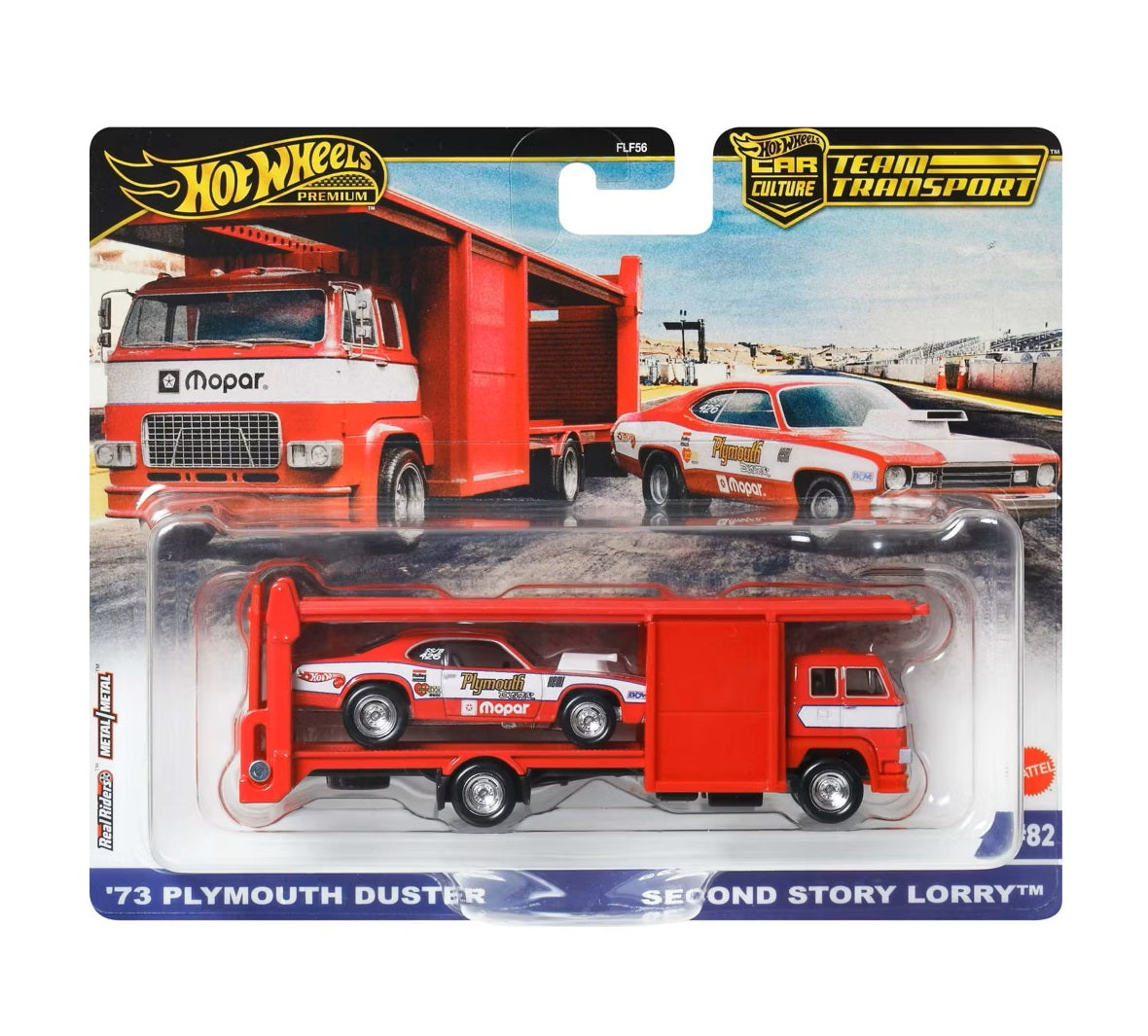 '73 Plymouth Duster +  Second Story Lorry - Series Car Culture Team Transport - Hot Wheels Premium - Scala 1/64