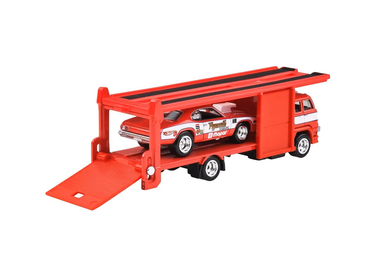 '73 Plymouth Duster +  Second Story Lorry - Series Car Culture Team Transport - Hot Wheels Premium - Scala 1/64