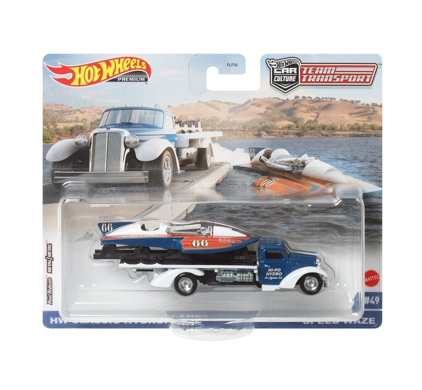 HW Classic Hydroplane & Speed Waze - Series Car Culture Team Transport - Hot Wheels Premium - Scala 1/64