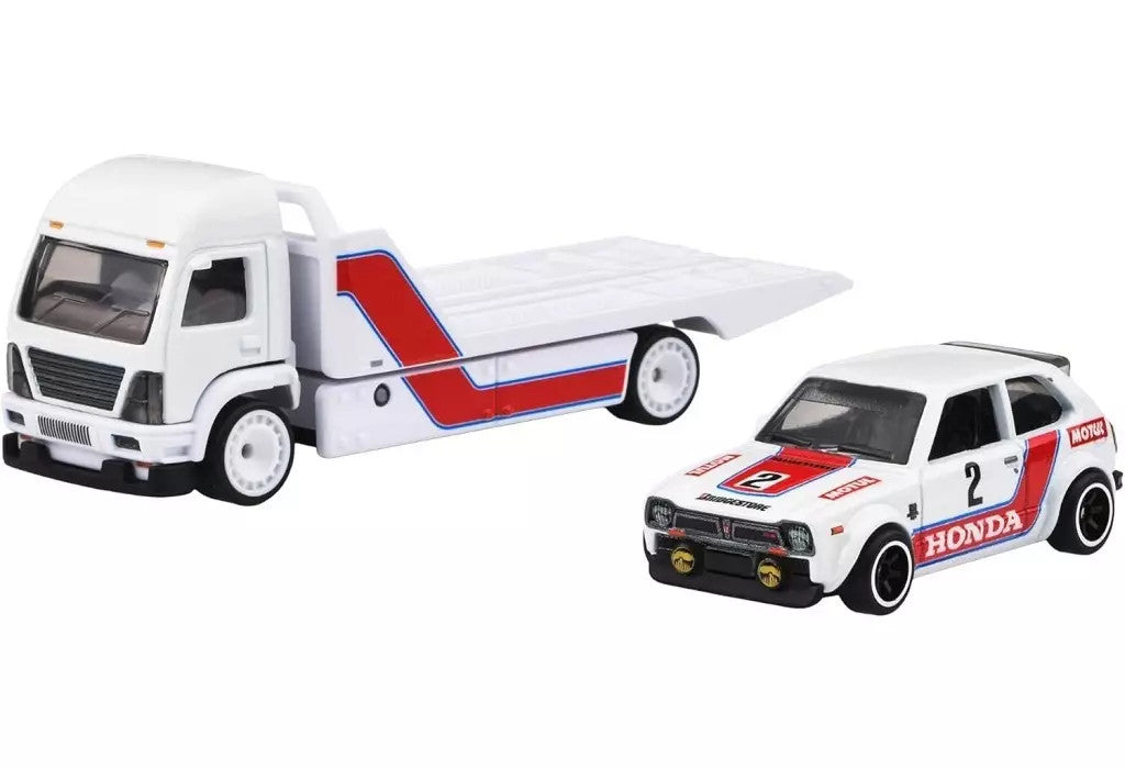 '73 Honda Civic Custom + Aero Lift - Series Car Culture Team Transport - Hot Wheels Premium - Scala 1/64