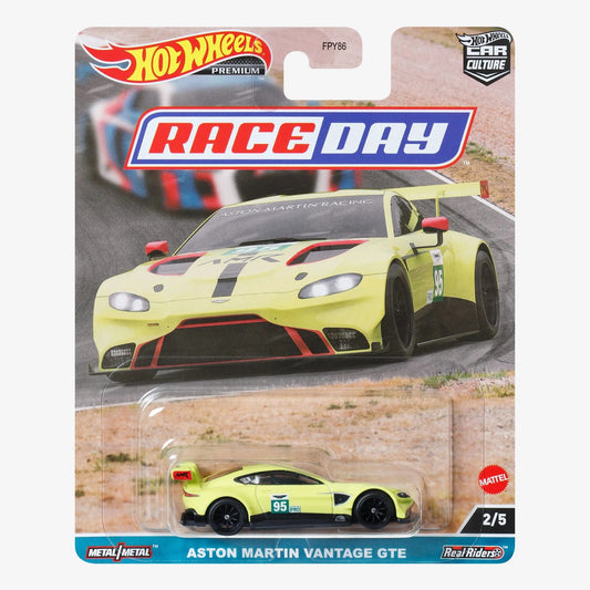 Aston Martin Vantage GTE #95 Yellow - Series Car Culture Race Day - Hot Wheels Premium - Scala 1/64