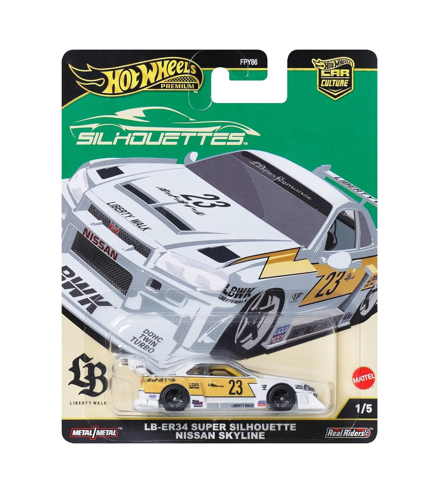LB-ER34 Super Silhouette Nissan Skyline - Series Car Culture - Hot Wheels Premium Silhouette - Scala 1/64