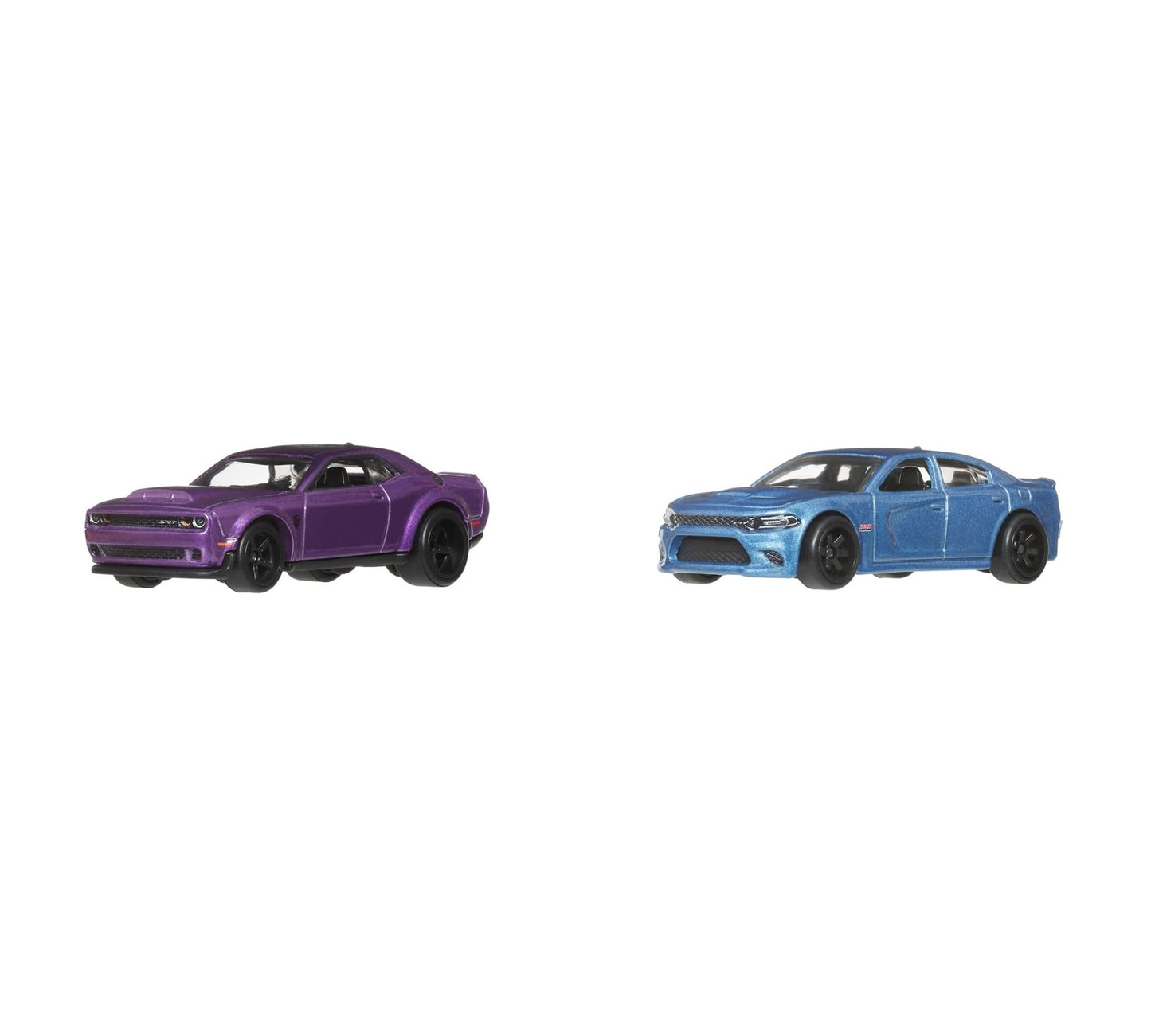 2-Pack 2018 Dodge Challenger SRT Demon - 2015 Dodge Charger SRT - Hot Wheels Premium - Scala 1/64