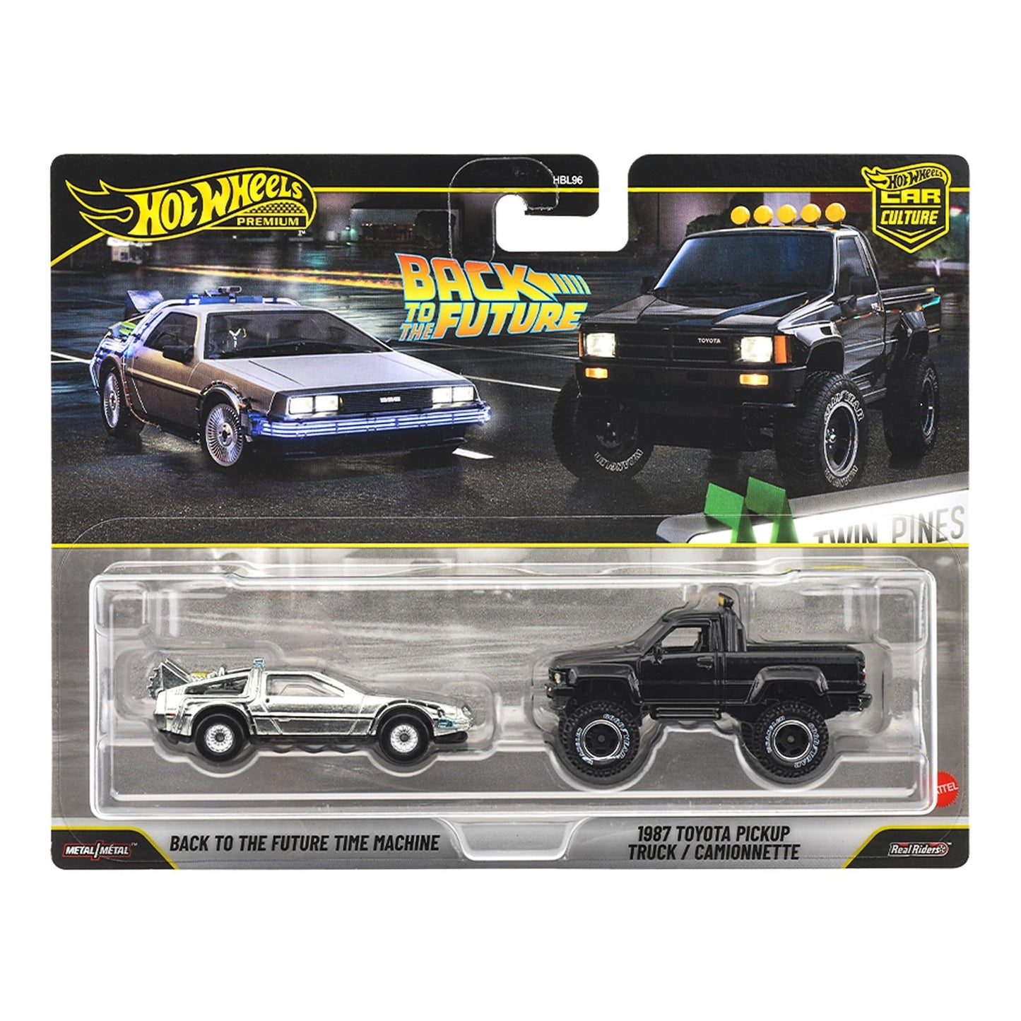 Hot Wheels Premium - 2-Pack Back to The Future Time Machine - 1987 Toyota Pickup Truck - Scala 1/64