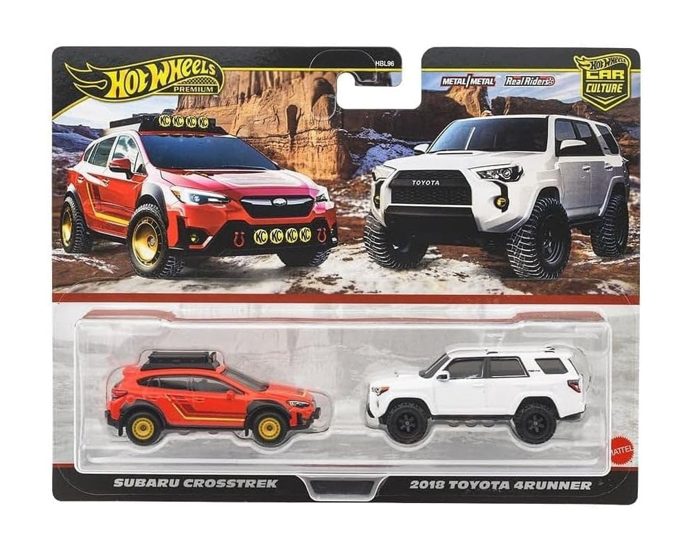 2-Pack Subaru Crosstrek & 2018 Toyota 4Runner - Hot Wheels Premium - Scala 1/64