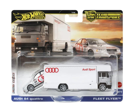Audi S4 Quattro + Fleet Flyer - Series Car Culture Team Transport - Hot Wheels Premium - Scala 1/64