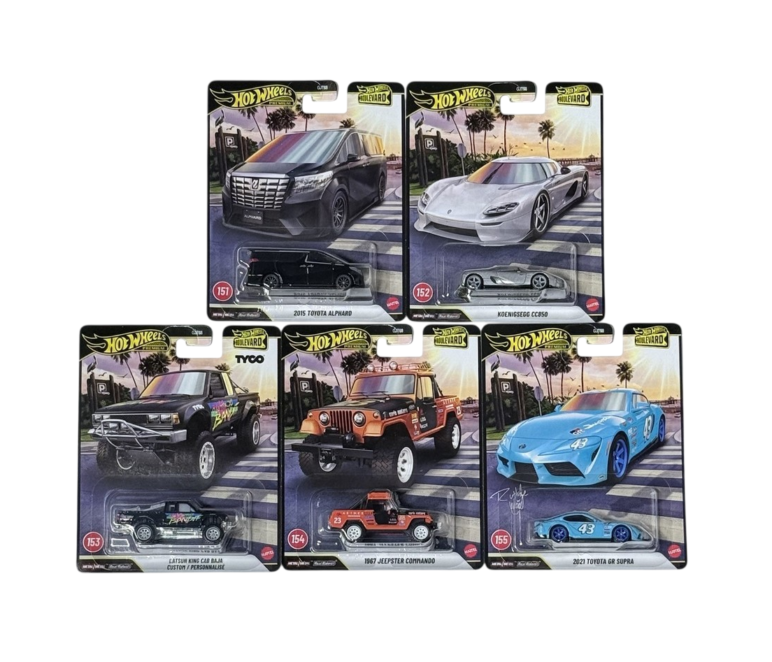 Hot Wheels Premium - Boulevard 2026 Assortment Set of 5 Cars #151-155 GJT68-958H - Scala 1/64