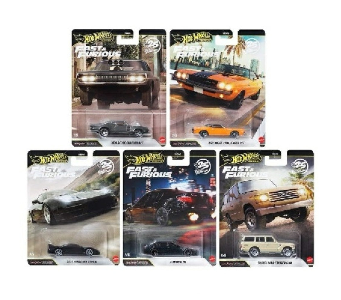 Hot Wheels Premium - Case Q 2026 Fast & Furious 25th Anniversary Set of 5 Cars - Scala 1/64