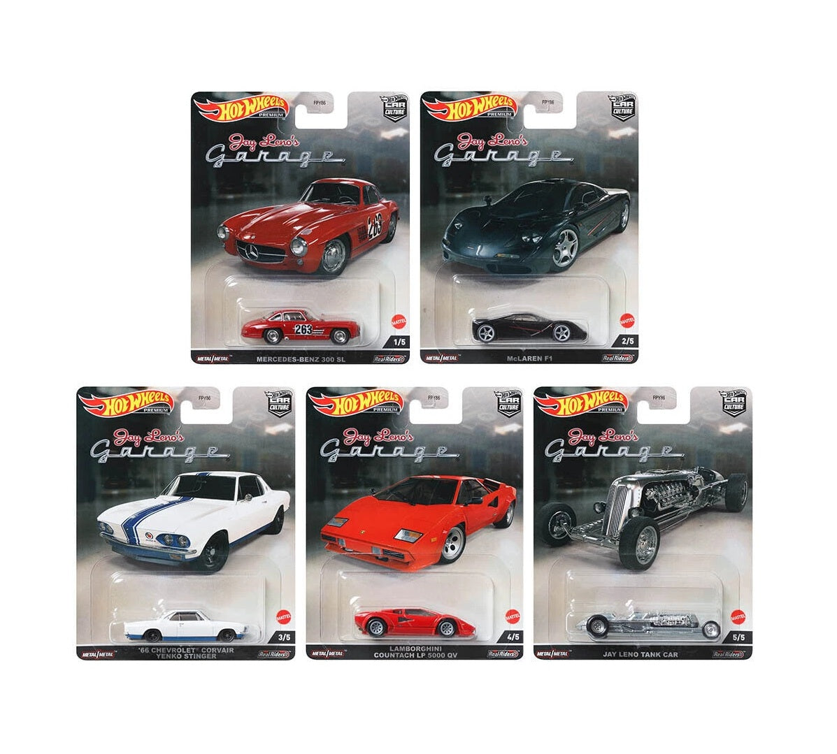 Jay Leno's Garage Set of 5 Cars - Hot Wheels Premium - Scala 1/64