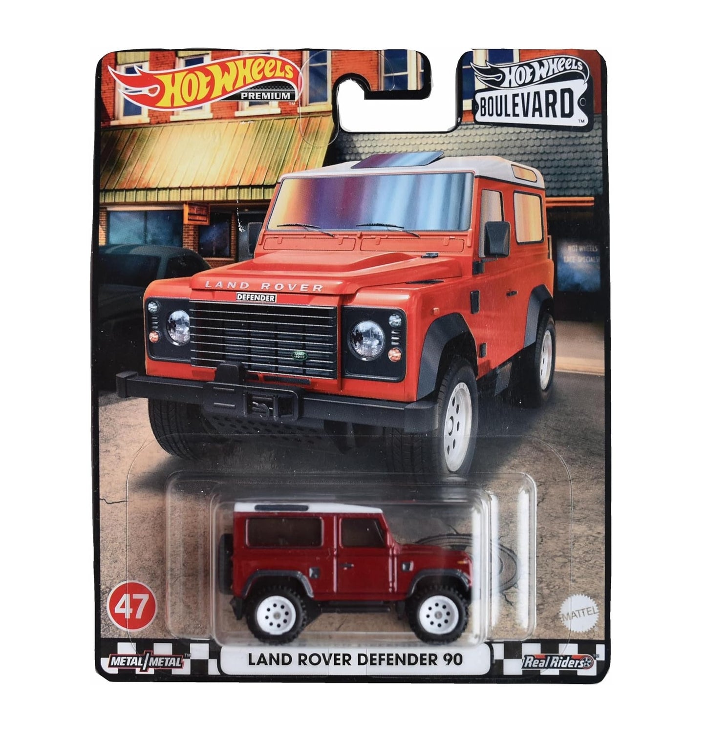 Land Rover Defender 90 Red #47 Boulevard Series - Hot Wheels Premium - Scala 1/64