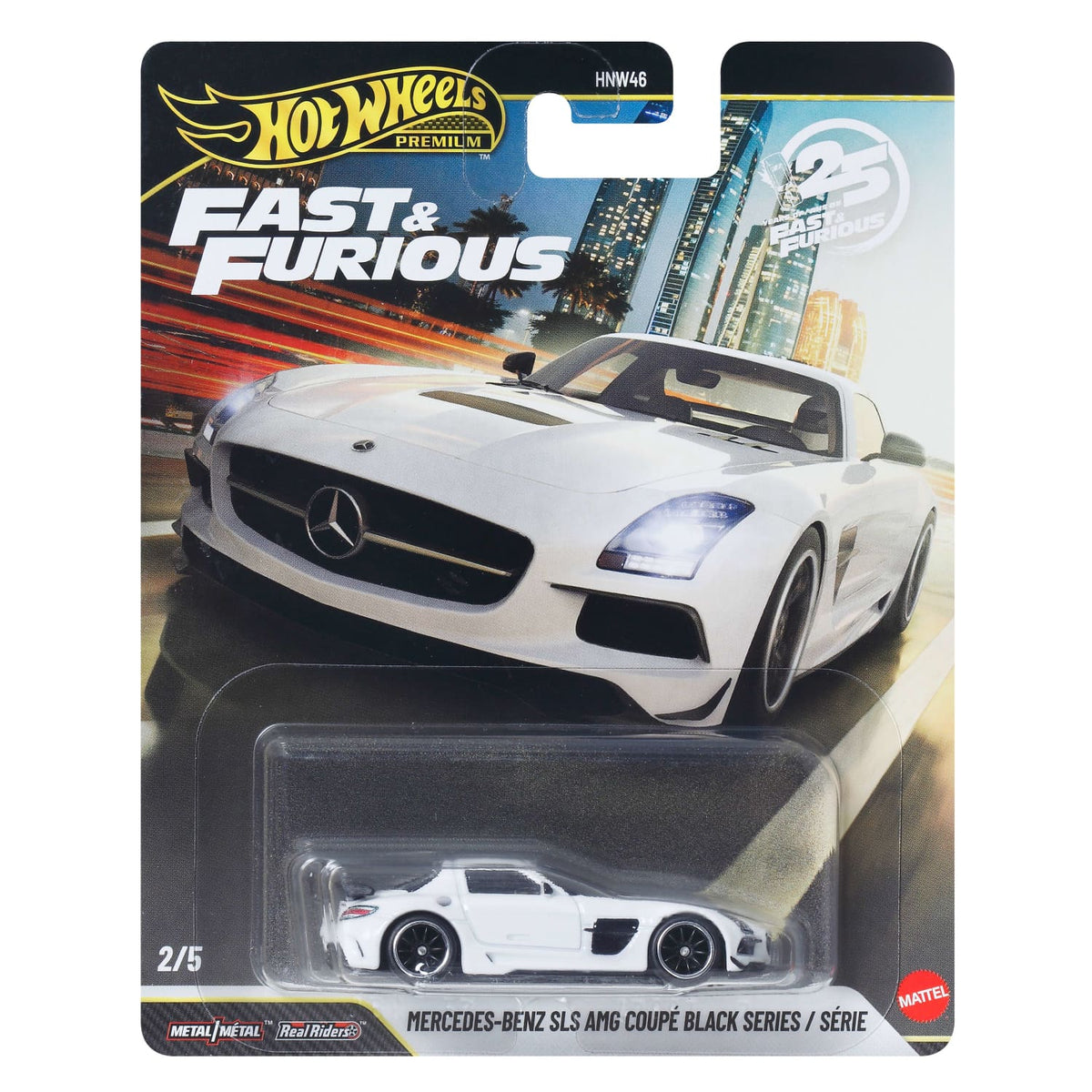 Mercedez-Bens SLS AMG Coupé Black Series Fast & Furious 25th Anniversary - Hot Wheels Premium - Scala 1/64